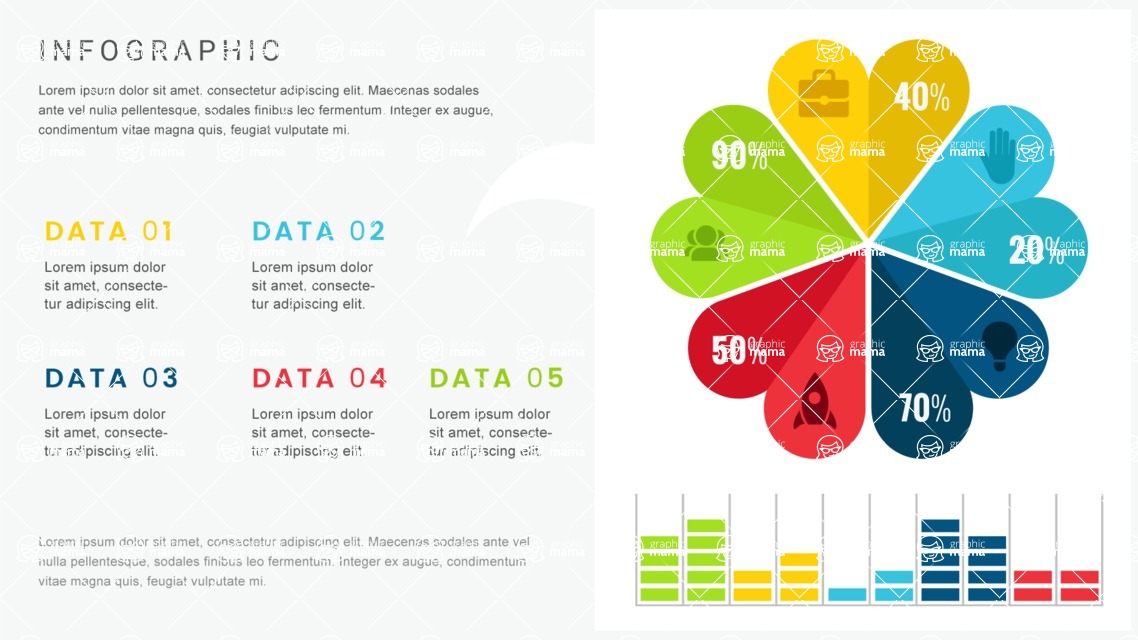 Infographic Templates Collection - Vector, Photoshop, PowerPoint, Google Slides - 5 Options Clover Infographic Template
